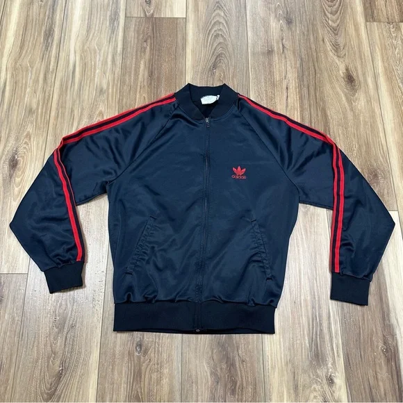 Vintage 70s 80s Made in USA Adidas ATP Tennis Full Zip Track Jacket, Medium - Picture 1 of 8